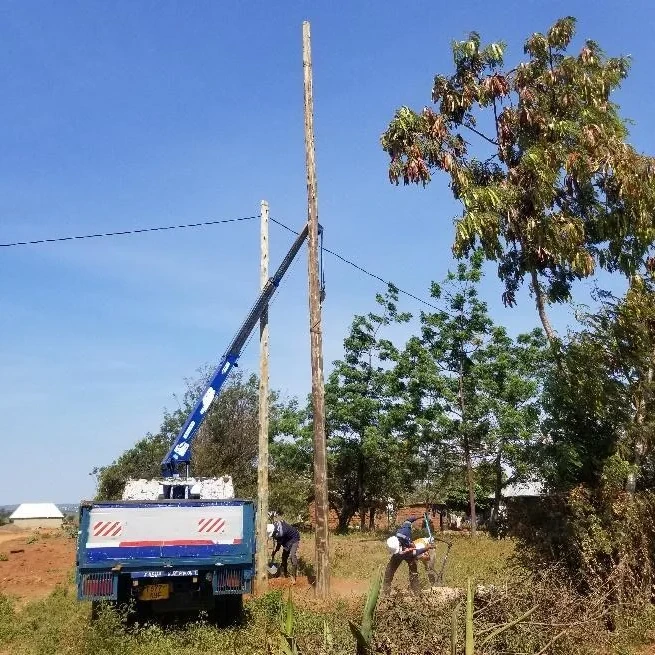 Pole erection for the SOTTA PAP power project